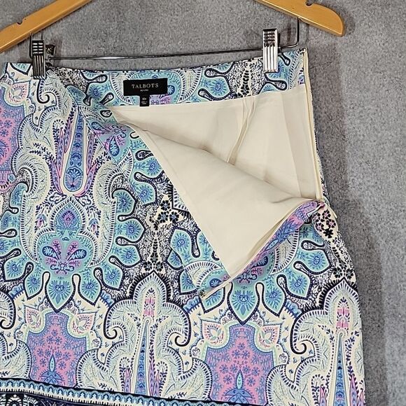 Talbots Paisley Canvas Cotton A-Line Skirt - Picture 8 of 15